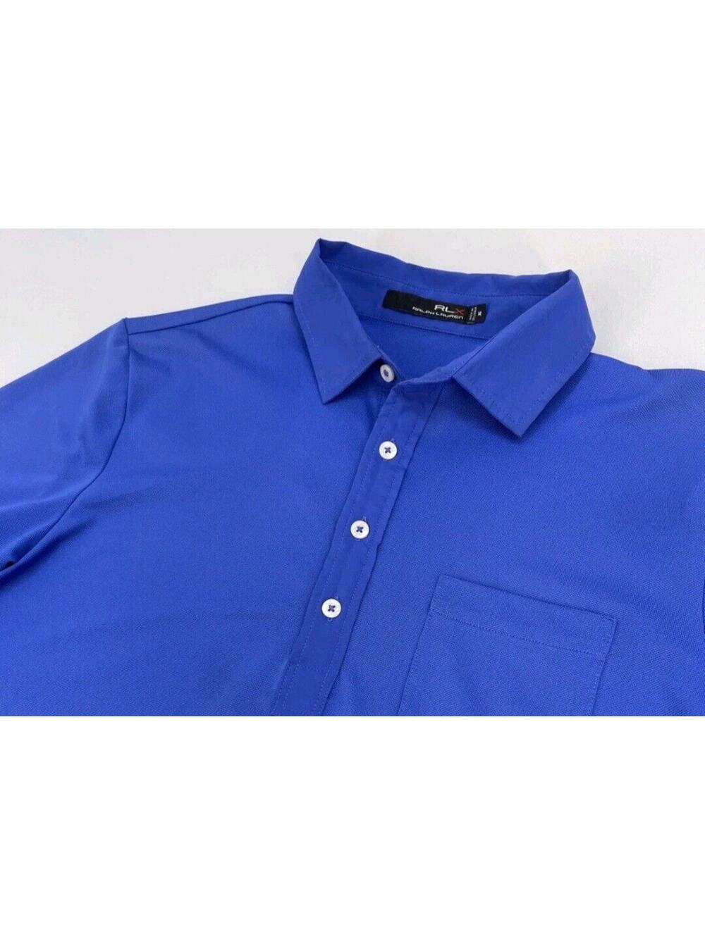RLX Ralph Lauren Blue Logo Polo Performance Golf Athleisure M